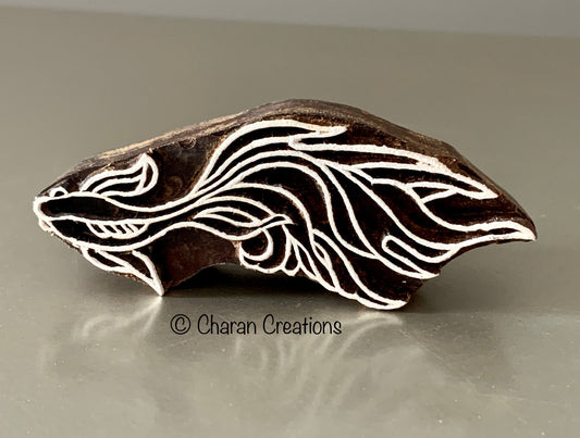 KOI FISH Hand carved wood block stamp for Printing/Pottery