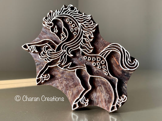 STALLION Hand Carved Rosewood Block Stamp for Pottery/Printing