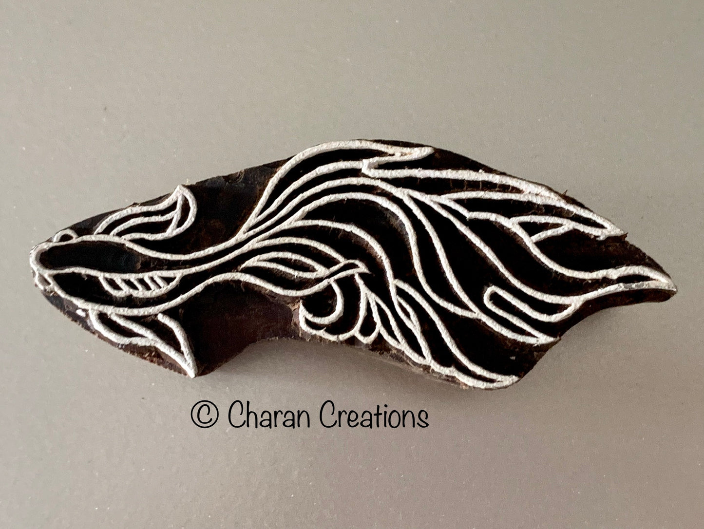 KOI FISH Hand carved wood block stamp for Printing/Pottery