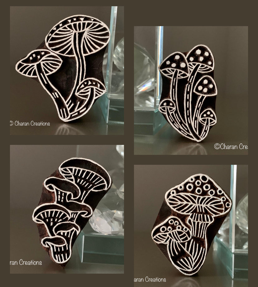 OYSTER MUSHROOM Hand Carved Wood Block Stamp for Pottery/Printing