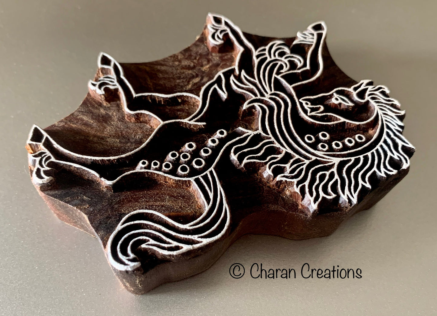 STALLION Hand Carved Rosewood Block Stamp for Pottery/Printing